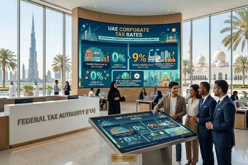 UAE Corporate Tax Rates Explained presented by SK Tax Agency https://sktaxagency.com